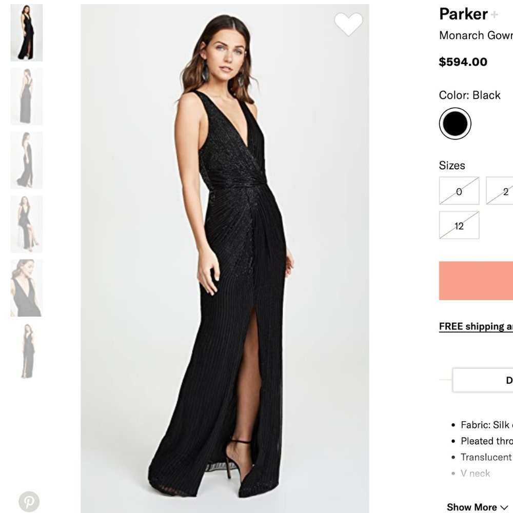 BNWT Parker Black Monarch Dress size 4